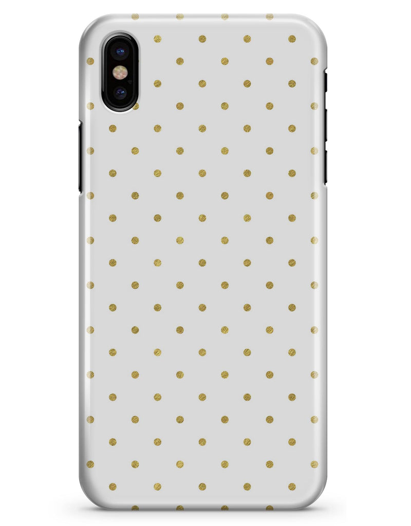 White and Gold Foil Polka v14 - iPhone X Clipit Case