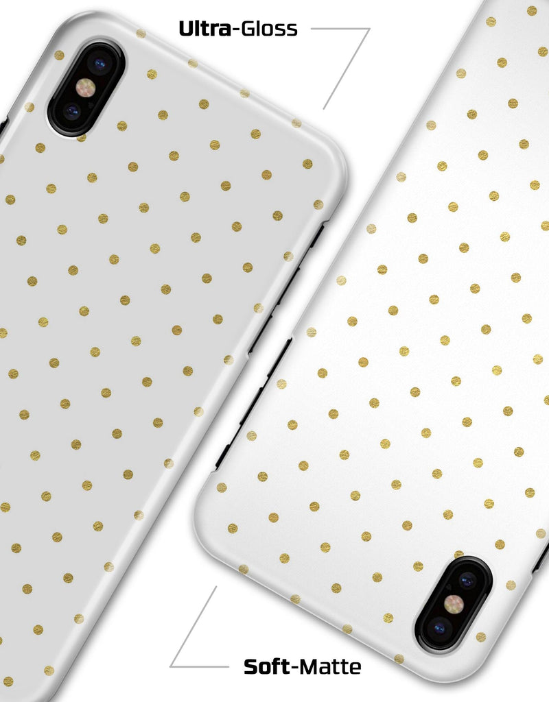 White and Gold Foil Polka v14 - iPhone X Clipit Case