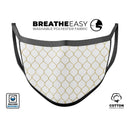 White and Gold Foil v1 - Made in USA Mouth Cover Unisex Anti-Dust Cotton Blend Reusable & Washable Face Mask with Adjustable Sizing for Adult or Child