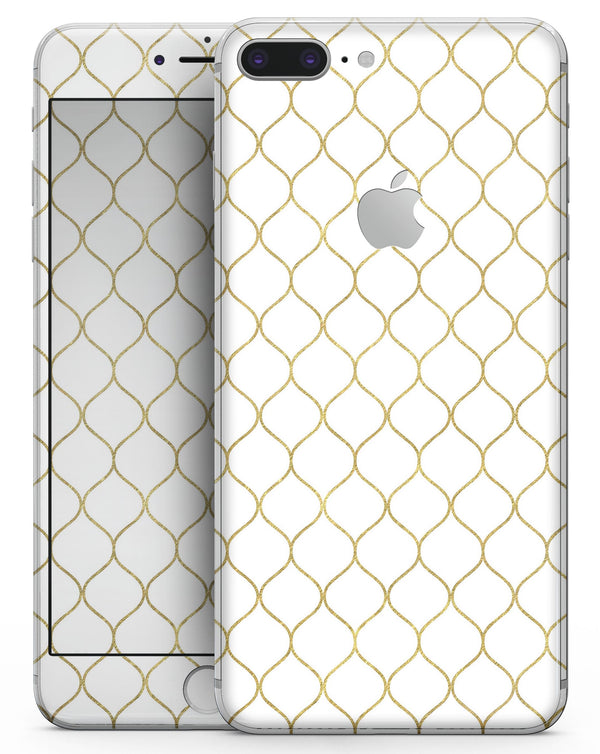 White and Gold Foil v1 - Skin-kit for the iPhone 8 or 8 Plus