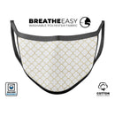White and Gold Foil v5 - Made in USA Mouth Cover Unisex Anti-Dust Cotton Blend Reusable & Washable Face Mask with Adjustable Sizing for Adult or Child