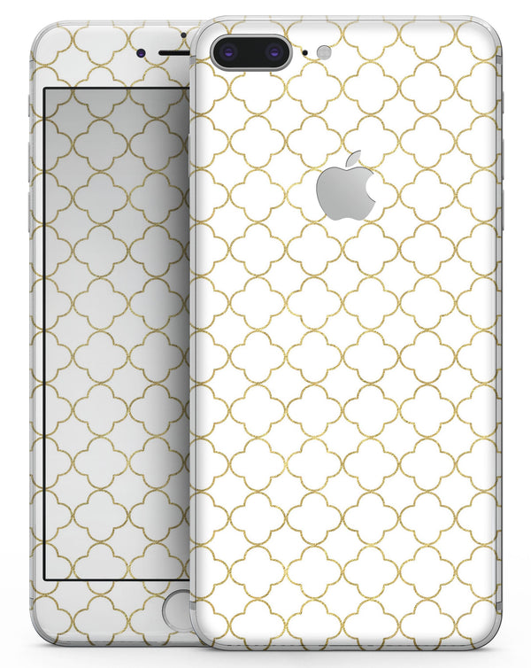 White and Gold Foil v5 - Skin-kit for the iPhone 8 or 8 Plus