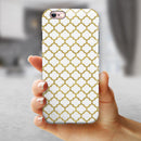 White and Gold Foil v6 iPhone 6/6s or 6/6s Plus 2-Piece Hybrid INK-Fuzed Case