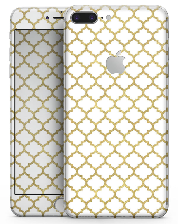 White and Gold Foil v6 - Skin-kit for the iPhone 8 or 8 Plus