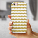 White and Gold Foil v9 iPhone 6/6s or 6/6s Plus 2-Piece Hybrid INK-Fuzed Case