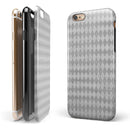 White and Gray Diamond Board Pattern iPhone 6/6s or 6/6s Plus 2-Piece Hybrid INK-Fuzed Case