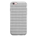 White and Gray Diamond Board Pattern iPhone 6/6s or 6/6s Plus 2-Piece Hybrid INK-Fuzed Case
