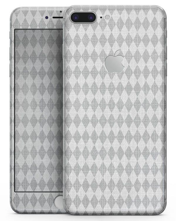 White and Gray Diamond Board Pattern - Skin-kit for the iPhone 8 or 8 Plus