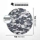 White and Gray Digital Camouflage// WaterProof Rubber Foam Backed Anti-Slip Mouse Pad for Home Work Office or Gaming Computer Desk