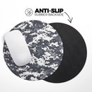 White and Gray Digital Camouflage// WaterProof Rubber Foam Backed Anti-Slip Mouse Pad for Home Work Office or Gaming Computer Desk