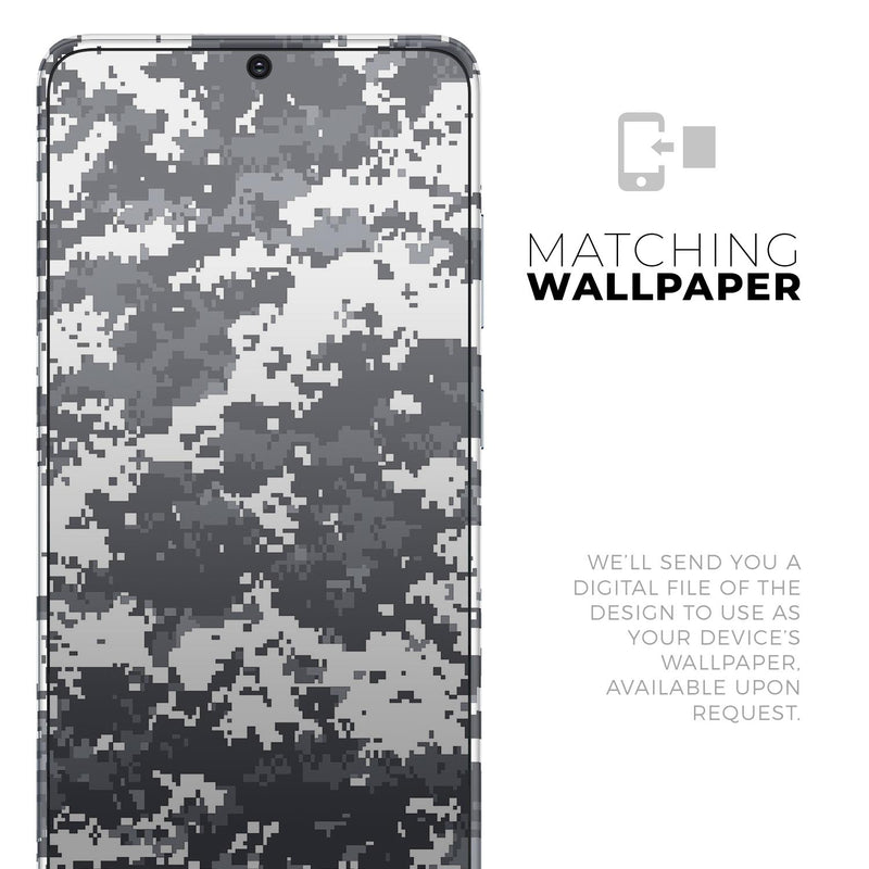 White and Gray Digital Camouflage - Skin-Kit for the Samsung Galaxy S-Series S20, S20 Plus, S20 Ultra , S10 & others (All Galaxy Devices Available)