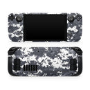 White and Gray Digital Camouflage // Full Body Skin Decal Wrap Kit for the Steam Deck handheld gaming computer