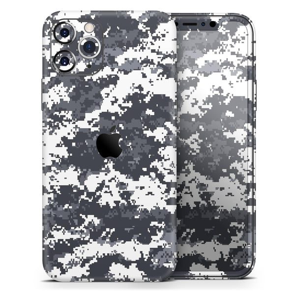 White and Gray Digital Camouflage // Skin-Kit compatible with the Apple iPhone 14, 13, 12, 12 Pro Max, 12 Mini, 11 Pro, SE, X/XS + (All iPhones Available)