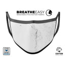White and Gray Neutral Marble Surface - Made in USA Mouth Cover Unisex Anti-Dust Cotton Blend Reusable & Washable Face Mask with Adjustable Sizing for Adult or Child