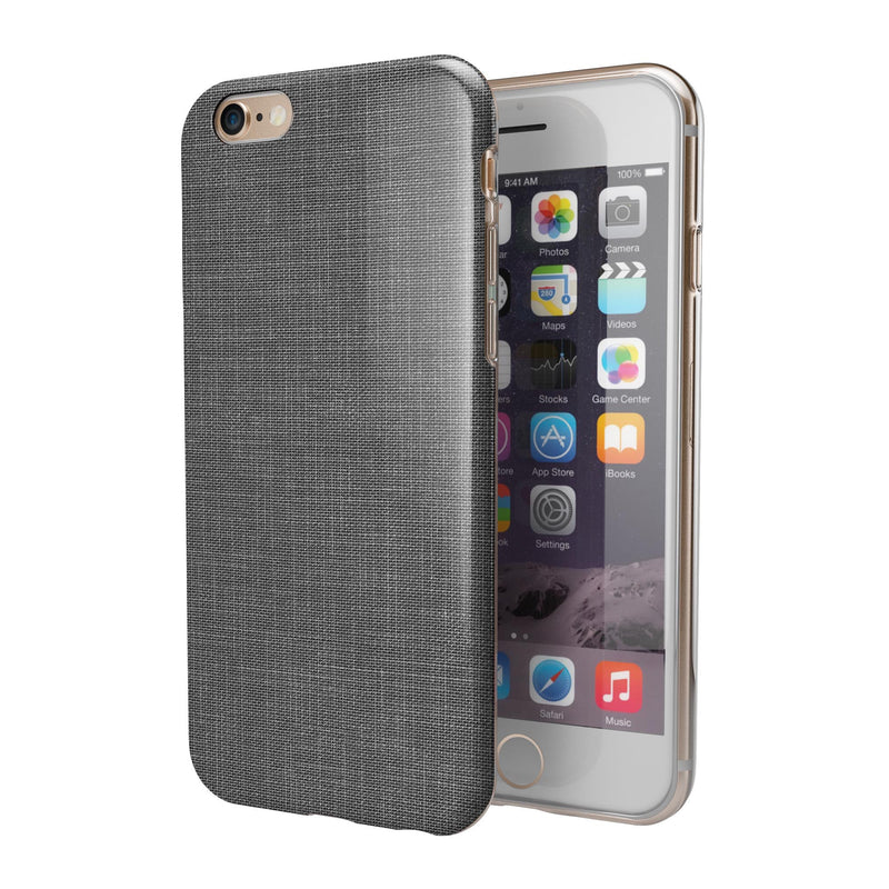 White and Gray Scratched Fabric Surface iPhone 6/6s or 6/6s Plus 2-Piece Hybrid INK-Fuzed Case