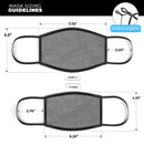 White and Gray Scratched Fabric Surface - Made in USA Mouth Cover Unisex Anti-Dust Cotton Blend Reusable & Washable Face Mask with Adjustable Sizing for Adult or Child