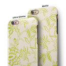 White and Green Floral Damask Pattern iPhone 6/6s or 6/6s Plus 2-Piece Hybrid INK-Fuzed Case