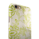 White and Green Floral Damask Pattern iPhone 6/6s or 6/6s Plus 2-Piece Hybrid INK-Fuzed Case