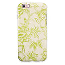 White and Green Floral Damask Pattern iPhone 6/6s or 6/6s Plus 2-Piece Hybrid INK-Fuzed Case