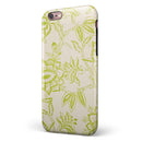 White and Green Floral Damask Pattern iPhone 6/6s or 6/6s Plus 2-Piece Hybrid INK-Fuzed Case