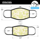 White and Green Floral Damask Pattern - Made in USA Mouth Cover Unisex Anti-Dust Cotton Blend Reusable & Washable Face Mask with Adjustable Sizing for Adult or Child