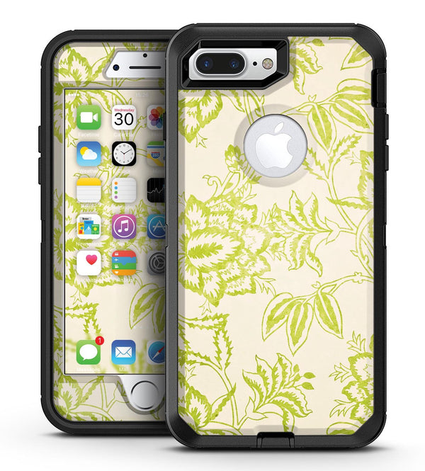 White and Green Floral Damask Pattern - iPhone 7 Plus/8 Plus OtterBox Case & Skin Kits