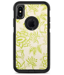 White and Green Floral Damask Pattern - iPhone X OtterBox Case & Skin Kits