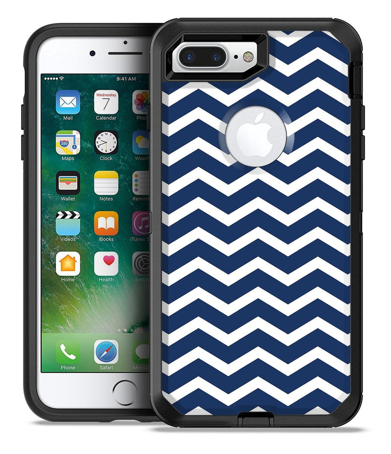 White and Navy Chevron Stripes - iPhone 7 Plus/8 Plus OtterBox Case & Skin Kits