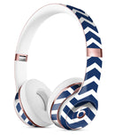 White and Navy Chevron Stripes Full-Body Skin Kit for the Beats by Dre Solo 3 Wireless Headphones
