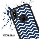 White and Navy Chevron Stripes - Skin Kit for the iPhone OtterBox Cases