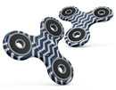 White and Navy Chevron Stripes Full-Body Fidget Spinner Skin-Kit
