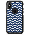 White and Navy Chevron Stripes - iPhone X OtterBox Case & Skin Kits
