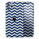 White and Navy Chevron Stripes // Skin-Kit compatible with the Apple iPhone 14, 13, 12, 12 Pro Max, 12 Mini, 11 Pro, SE, X/XS + (All iPhones Available)