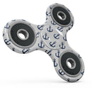 White and Navy Micro Anchors Full-Body Fidget Spinner Skin-Kit