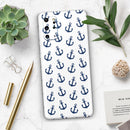 White and Navy Micro Anchors - Skin-Kit for the Samsung Galaxy S-Series S20, S20 Plus, S20 Ultra , S10 & others (All Galaxy Devices Available)
