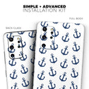 White and Navy Micro Anchors - Skin-Kit for the Samsung Galaxy S-Series S20, S20 Plus, S20 Ultra , S10 & others (All Galaxy Devices Available)