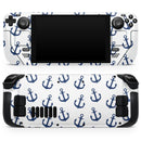 White and Navy Micro Anchors // Full Body Skin Decal Wrap Kit for the Steam Deck handheld gaming computer