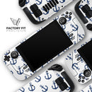 White and Navy Micro Anchors // Full Body Skin Decal Wrap Kit for the Steam Deck handheld gaming computer
