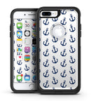 White and Navy Micro Anchors - iPhone 7 or 7 Plus Commuter Case Skin Kit