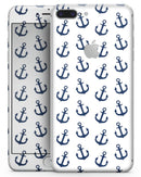 White and Navy Micro Anchors - Skin-kit for the iPhone 8 or 8 Plus