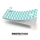 White and Teal Chevron Stripes - Premium Protective Decal Skin-Kit for the Apple Credit Card