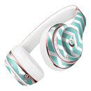 White and Teal Chevron Stripes Full-Body Skin Kit for the Beats by Dre Solo 3 Wireless Headphones
