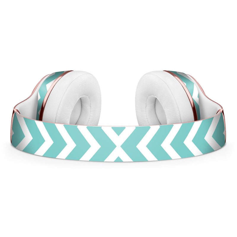 White and Teal Chevron Stripes Full-Body Skin Kit for the Beats by Dre Solo 3 Wireless Headphones