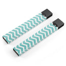 Skin Decal Kit for the Pax JUUL - White and Teal Chevron Stripes