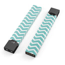 Skin Decal Kit for the Pax JUUL - White and Teal Chevron Stripes