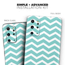 White and Teal Chevron Stripes - Skin-Kit for the Samsung Galaxy S-Series S20, S20 Plus, S20 Ultra , S10 & others (All Galaxy Devices Available)