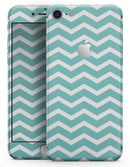White and Teal Chevron Stripes - Skin-kit for the iPhone 8 or 8 Plus