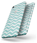 White and Teal Chevron Stripes - Skin-kit for the iPhone 8 or 8 Plus