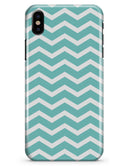 White and Teal Chevron Stripes - iPhone X Clipit Case