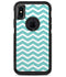 White and Teal Chevron Stripes - iPhone X OtterBox Case & Skin Kits